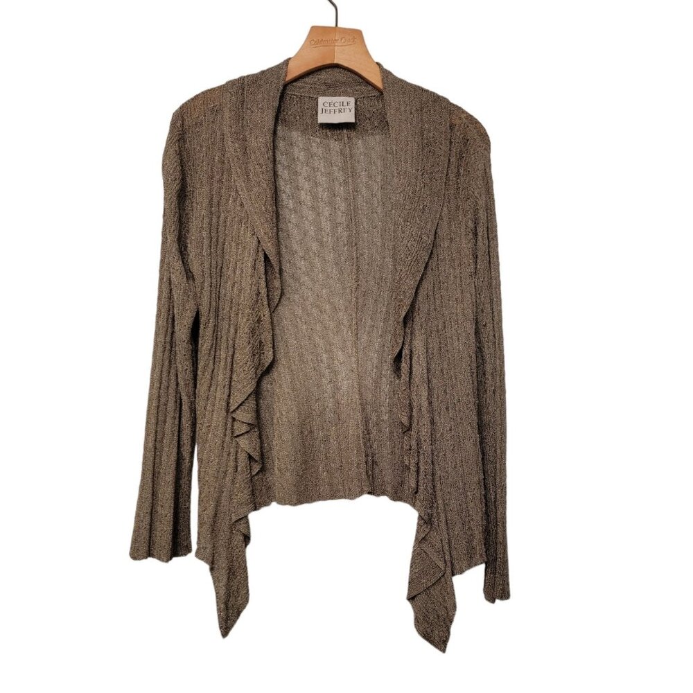 WOMENS‎ CECILE JEFFREY Cardigan Lightweight Open Gray Viscose UK Est Sz S